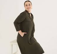 Femella Women Olive Green Solid A line Midi Dress Size 3Xl