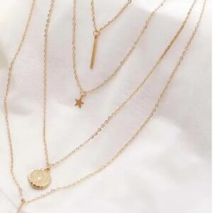 Fashions Bar Coinstar Multi layered Necklace Chain Golden