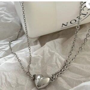 Stylish Silver Plated Magnetic Couple Heart Pendant Sterling Silver Alloy Pendant