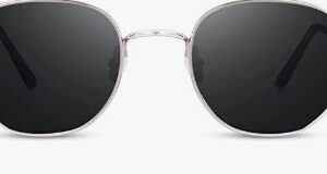 latest Black lens Hexagon Frame Silver Metal Stylish Sunglasses For Men And Women