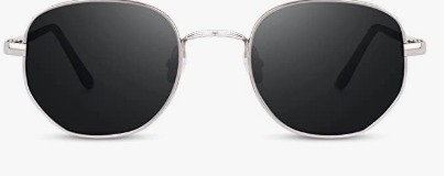latest Black lens Hexagon Frame Silver Metal Stylish Sunglasses For Men And Women