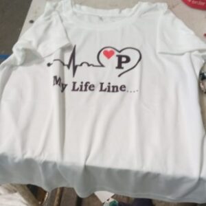 White Printed T Shirt For Mens Size Xl