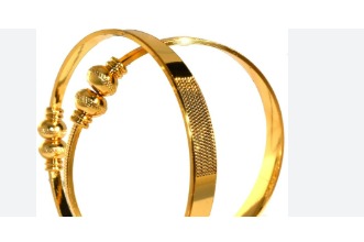 Frolics India Gold Plated Pack Of 2 Self Design Front Open Bangle Womens Size 2 Point 4