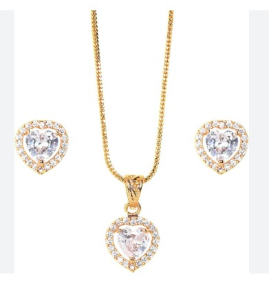 Artificial Pendant Set For Womens Gold