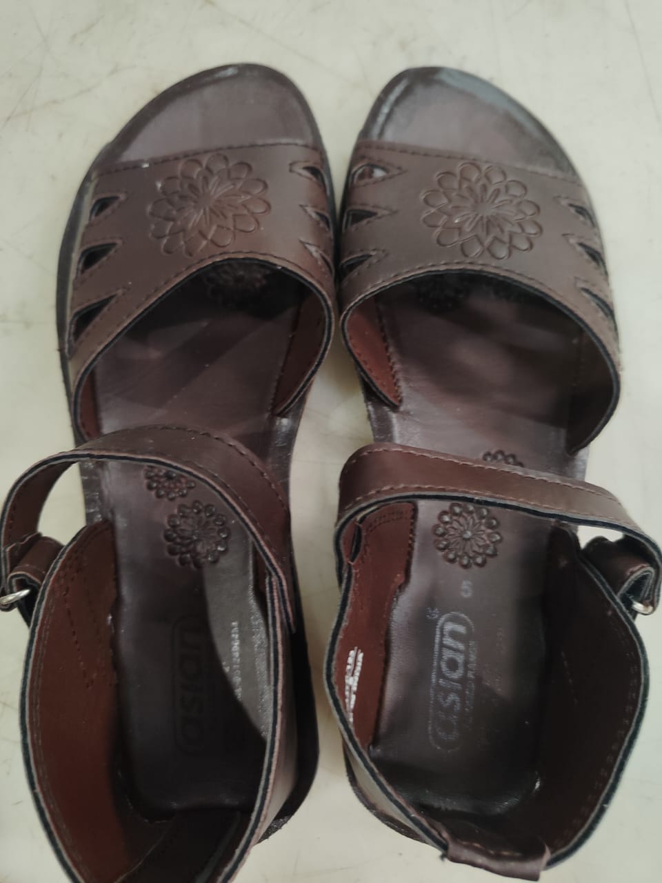 Asian Brown Stylish Womens Synthetic Sandal Size 5