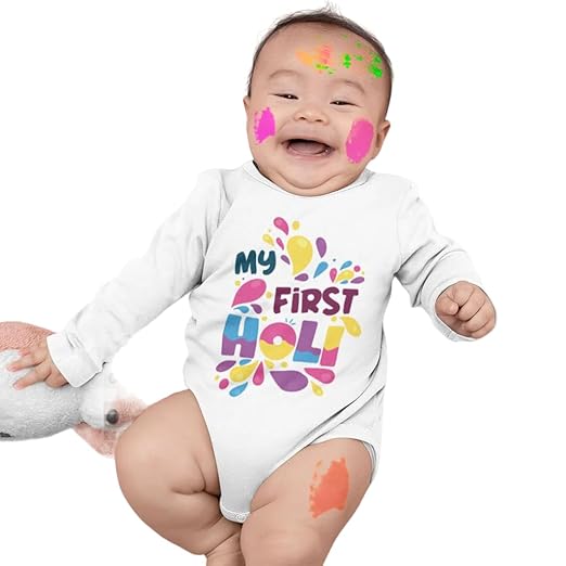 Newborn My First Holi Bodysuit Baby Boys Multicolor