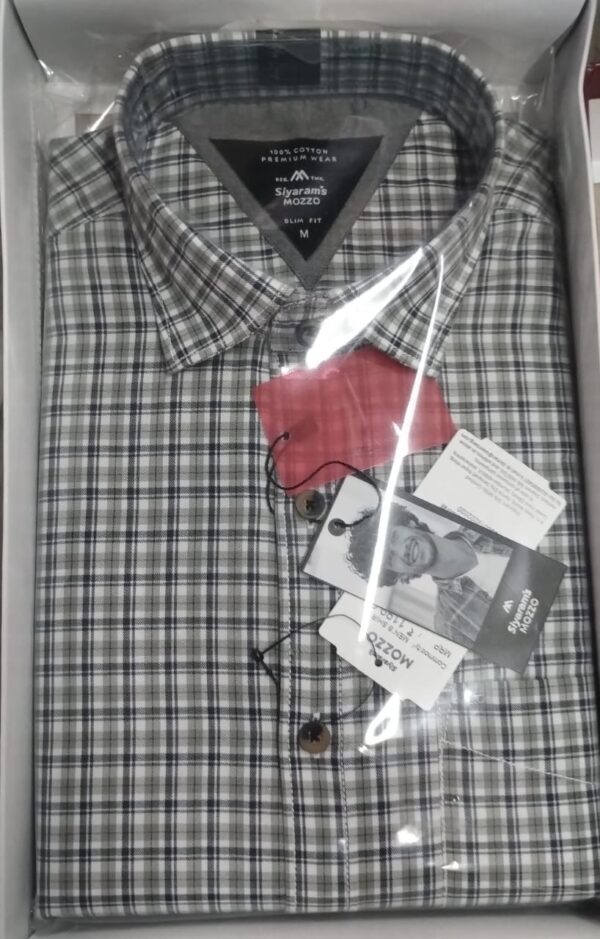 SiyaramS Mozzo Mens Shirt Size M Half Sleeve Shade 02 Style M32155H Multicolour