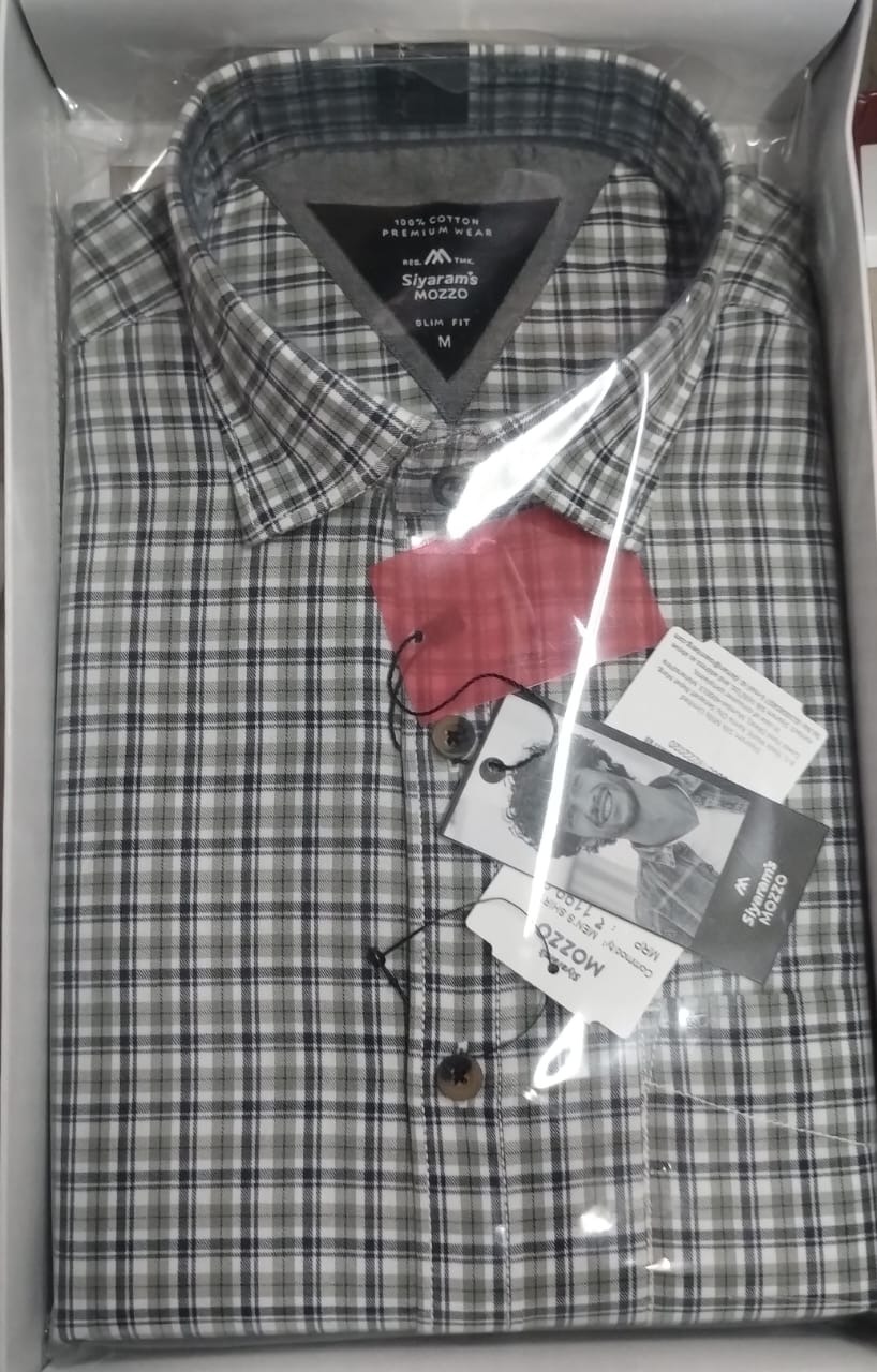 SiyaramS Mozzo Mens Shirt Size M Half Sleeve Shade 02 Style M32155H Multicolour