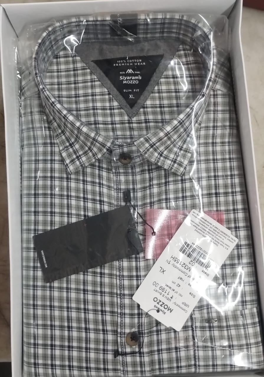 SiyaramS Mozzo Mens Shirt Size Xl Half Sleeve Shade 02 Style M32155H Multicolour