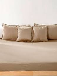 Zarf Brown Egyptian Cotton 350 Tc King Bedsheet With 2 Pillow Cases 2 Cushion Covers