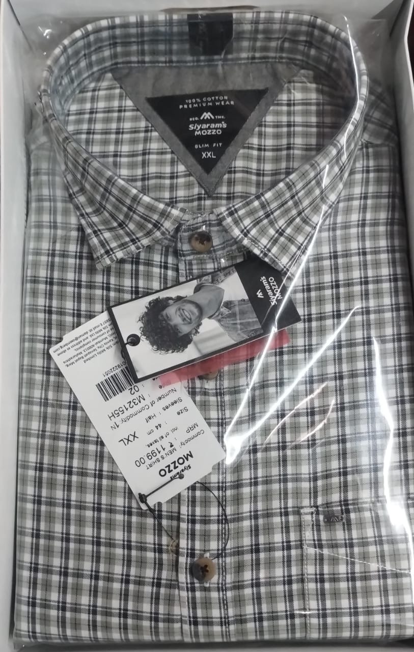 SiyaramS Mozzo Mens Shirt Size Xxl Half Sleeve Shade 01 Style M32155H Multicolour