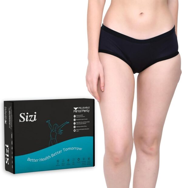 Sizi Women Heavy Period Panty Black Size L