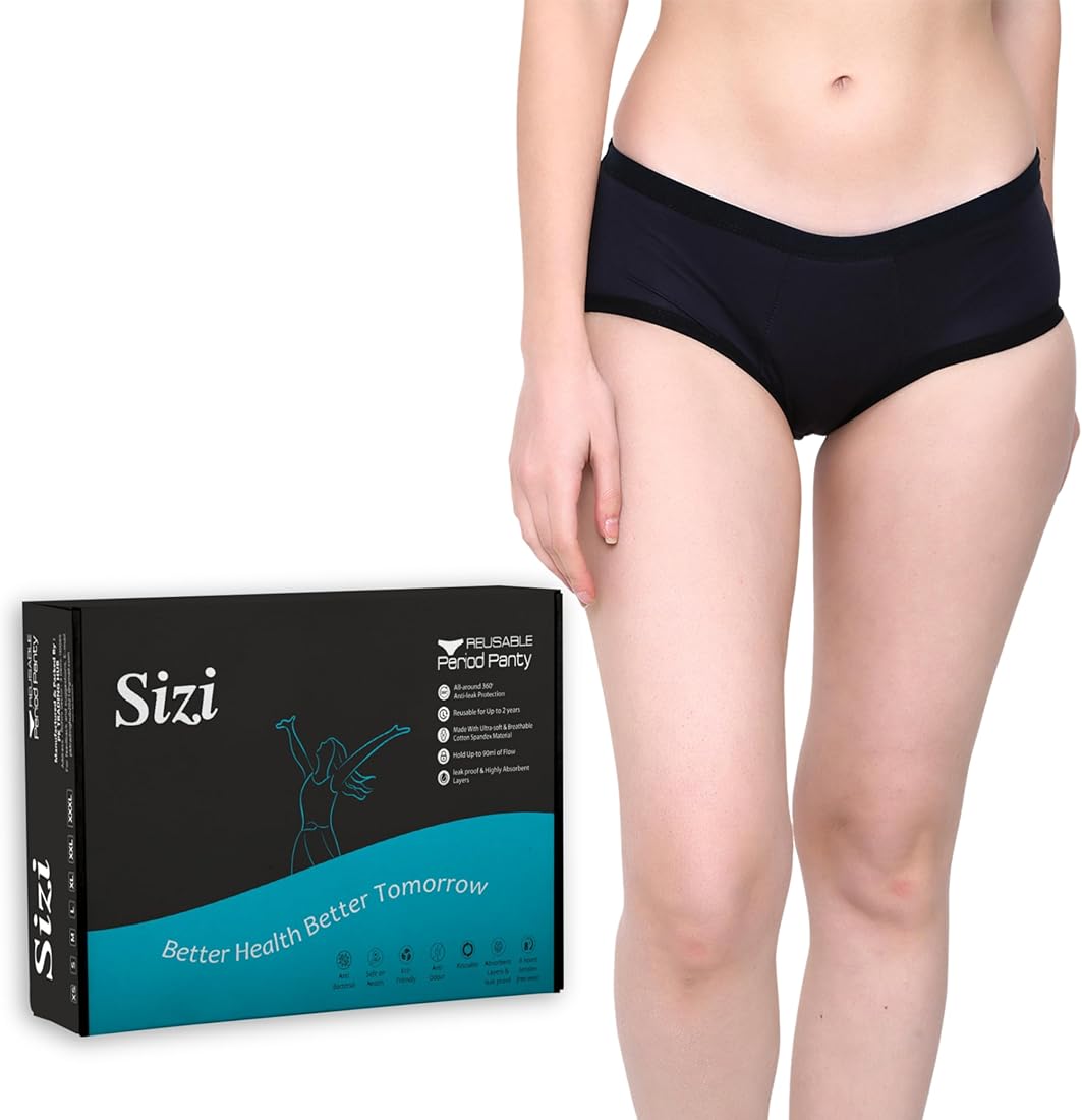 Sizi Women Heavy Period Panty Black Size L