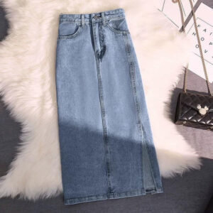 Rubello Maxi Statement Denim Skirt Colour Blue Size Xs