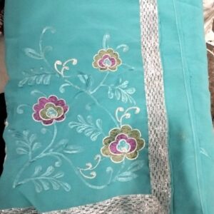 Woman Sky Blue Saree