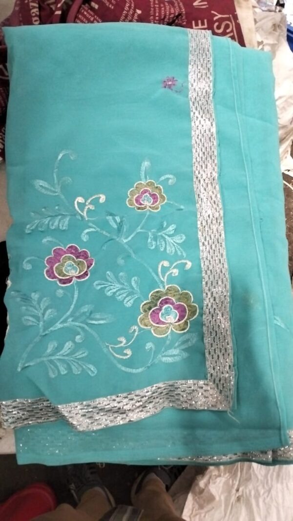 Woman Sky Blue Saree