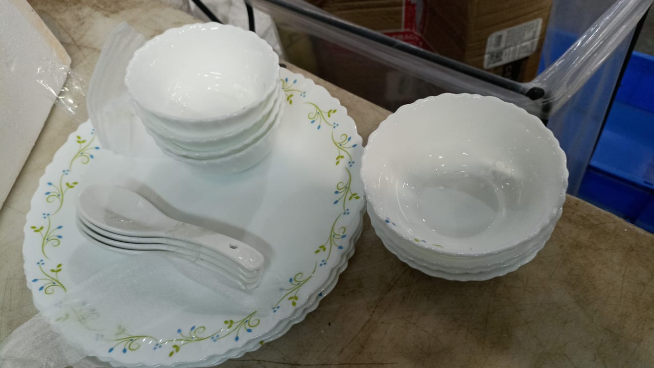 Cello Dinner Set White Printed 20Pcs