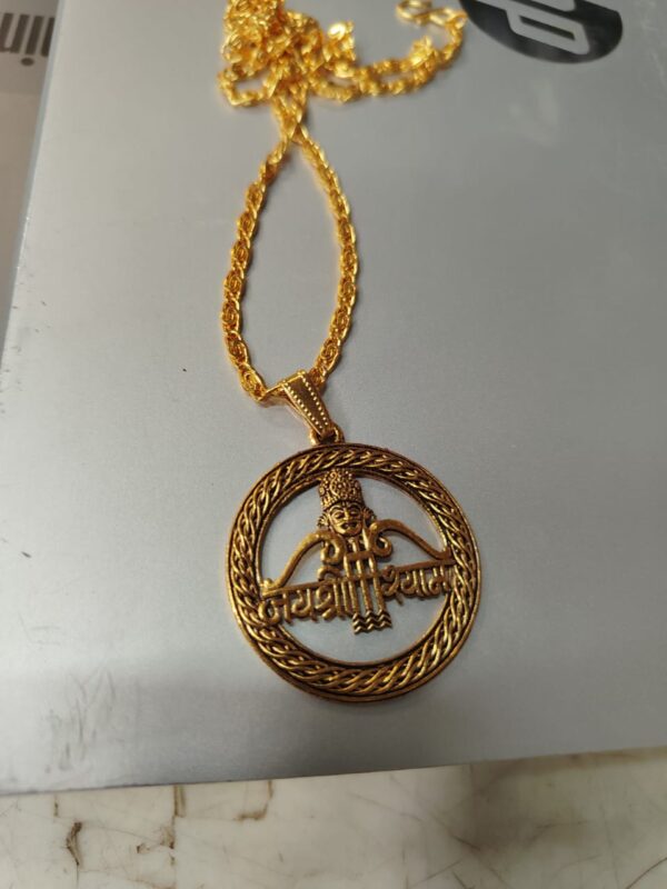 Shyam Baba Chain Locket Pendant Necklace Gold