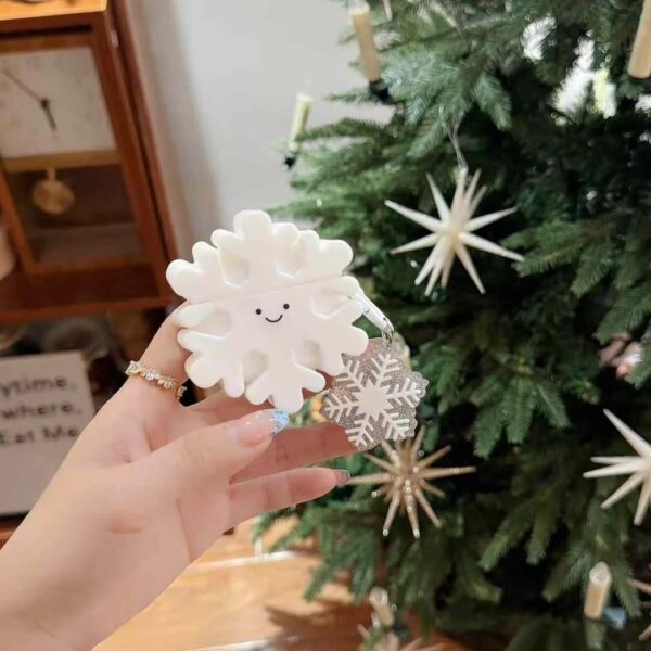 Airpods Case Korean Style In White Color With Key Chain