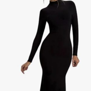 Tranquila Black High Neck One Piece Dress For Women Size S