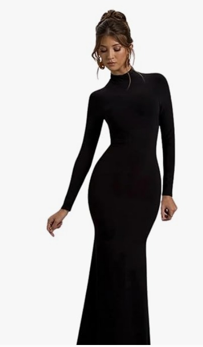 Tranquila Black High Neck One Piece Dress For Women Size S