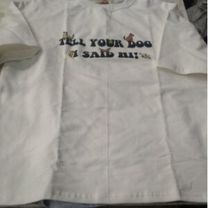 Women White T Shirt Printed Size M