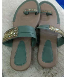 Women Green Slippers Size 39