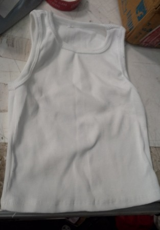 Women White Sleeveless Top Size S