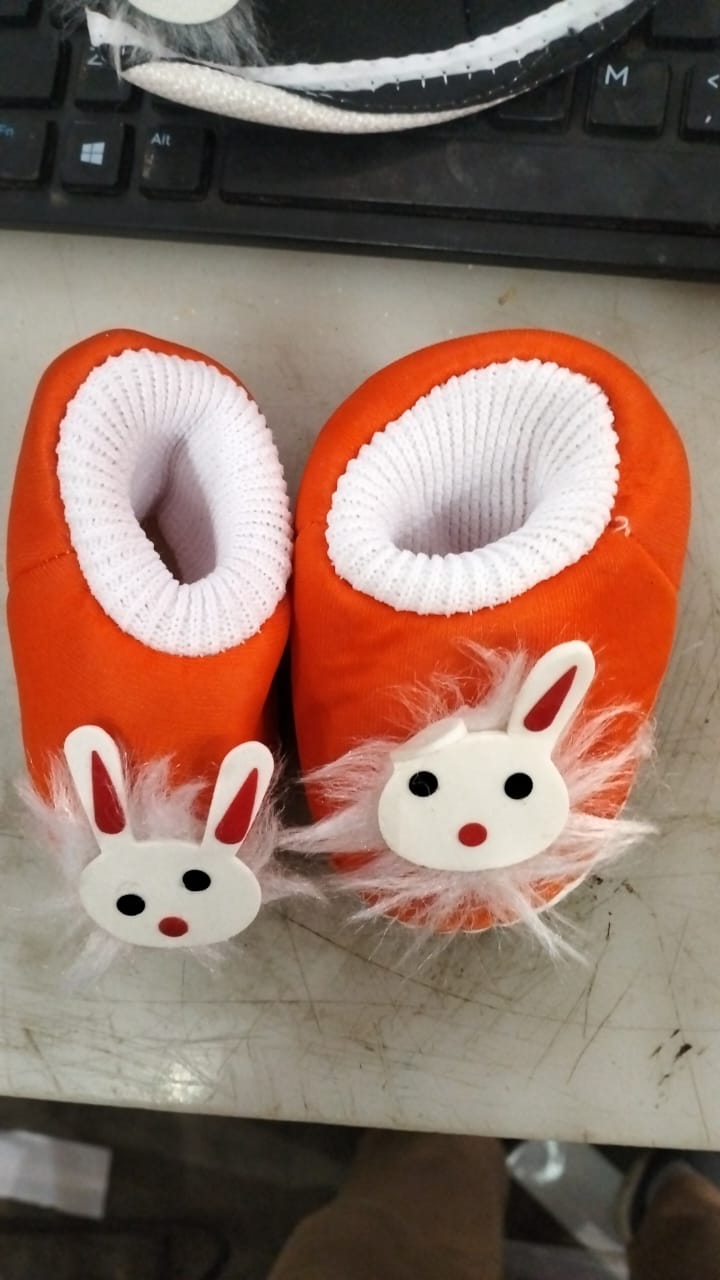 Nb Baby Orange Printed Color Shoe