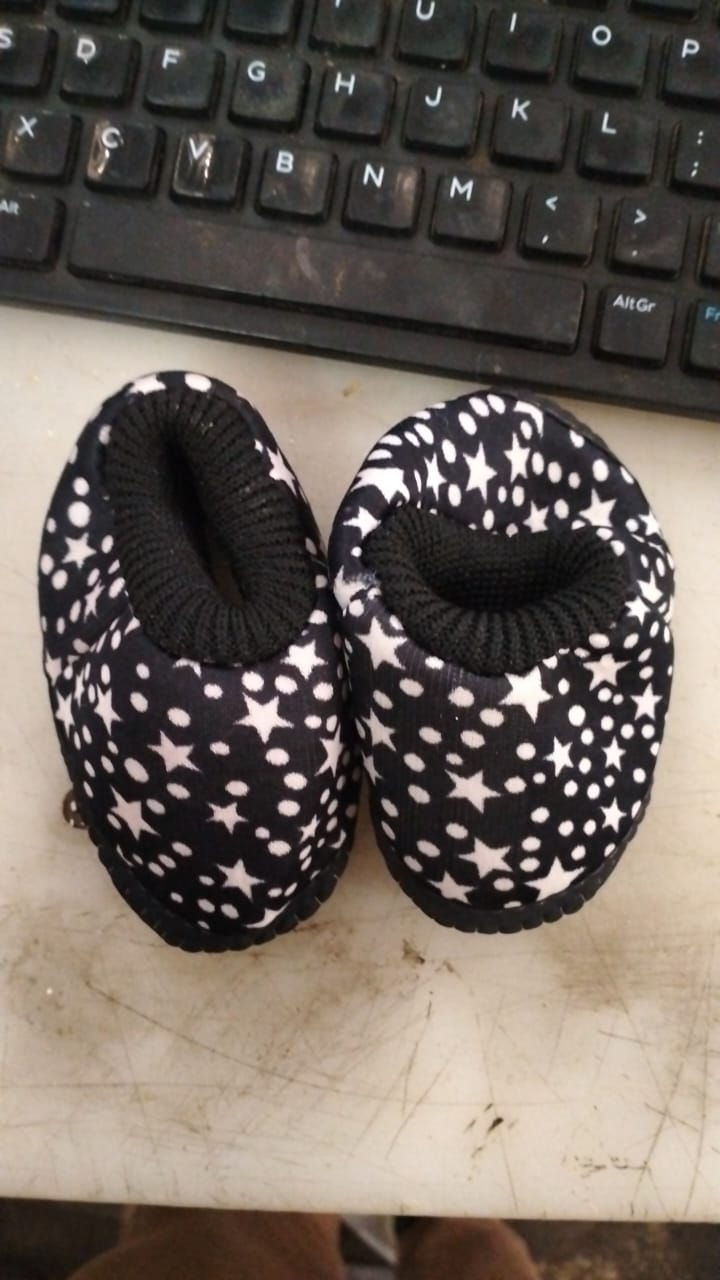 Nb Baby Black Printed Color Shoe