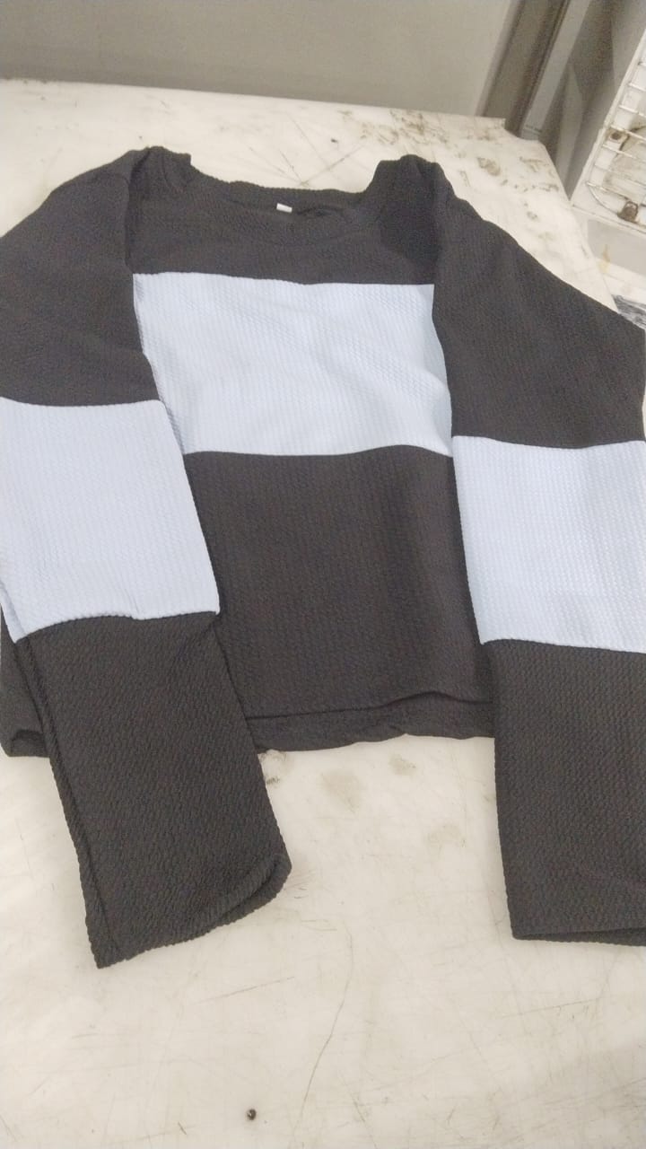 Black And Blue Color Crop Top For Women S