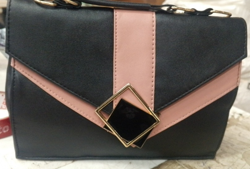 Pink And Black Handbag For Women