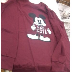 Women Wine Printed Full Sleeve T Shirt Size M