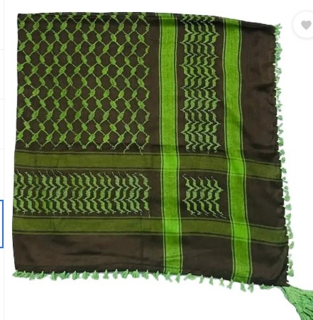 Black Neon Green Keffiyeh Scarf For Women