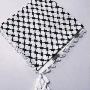 Polycotton Women Fancy Scarf White Black