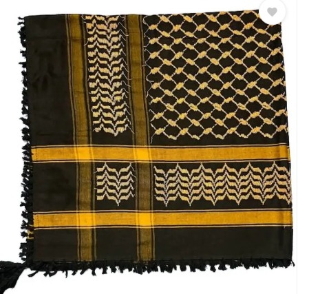 Polycotton Women Fancy Scarf Black Brown