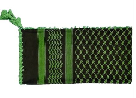 Polycotton Women Fancy Scarf Black Green