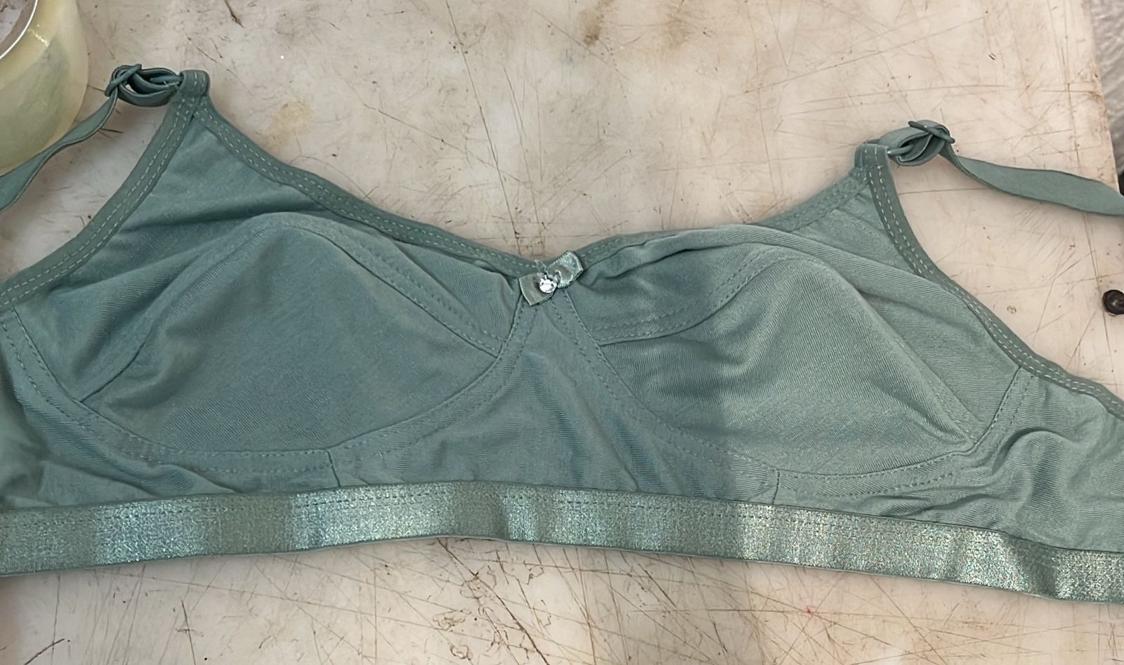 Women Cotton Padded Bra Light Green Colour Size 34