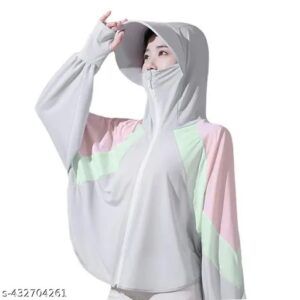 Women Sun Protection Hoodie Jacket Size S In Multi Color