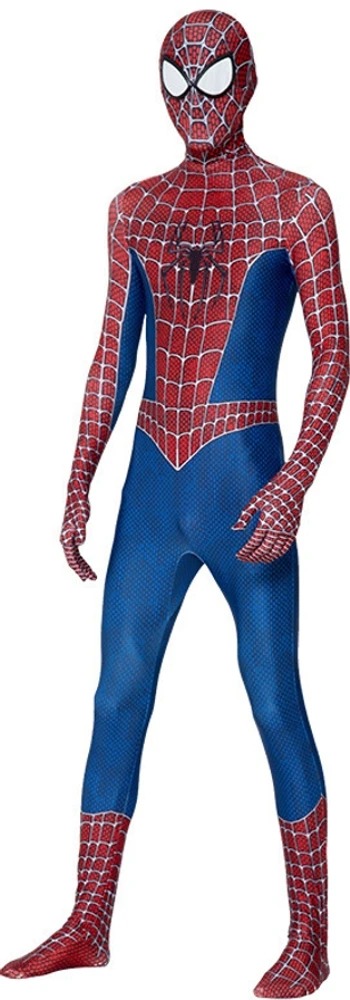 Mens Cotton Spiderman Dress With Mask In Red Color Size M