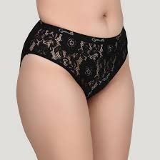 Women Black Color Net Panty Size M