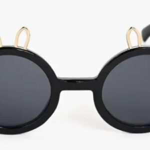 Tiny Shadows Protection Round Sunglasses Black Colour