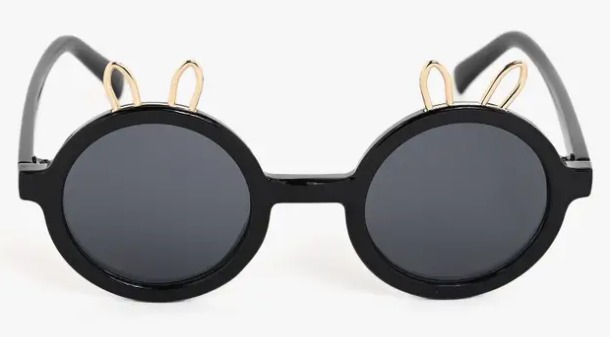 Tiny Shadows Protection Round Sunglasses Black Colour