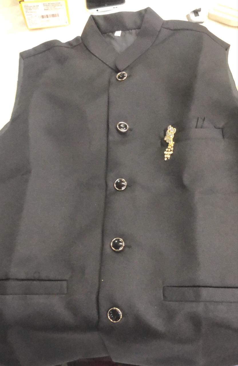 Black Color Half Sleeves Jacket For Men Size M