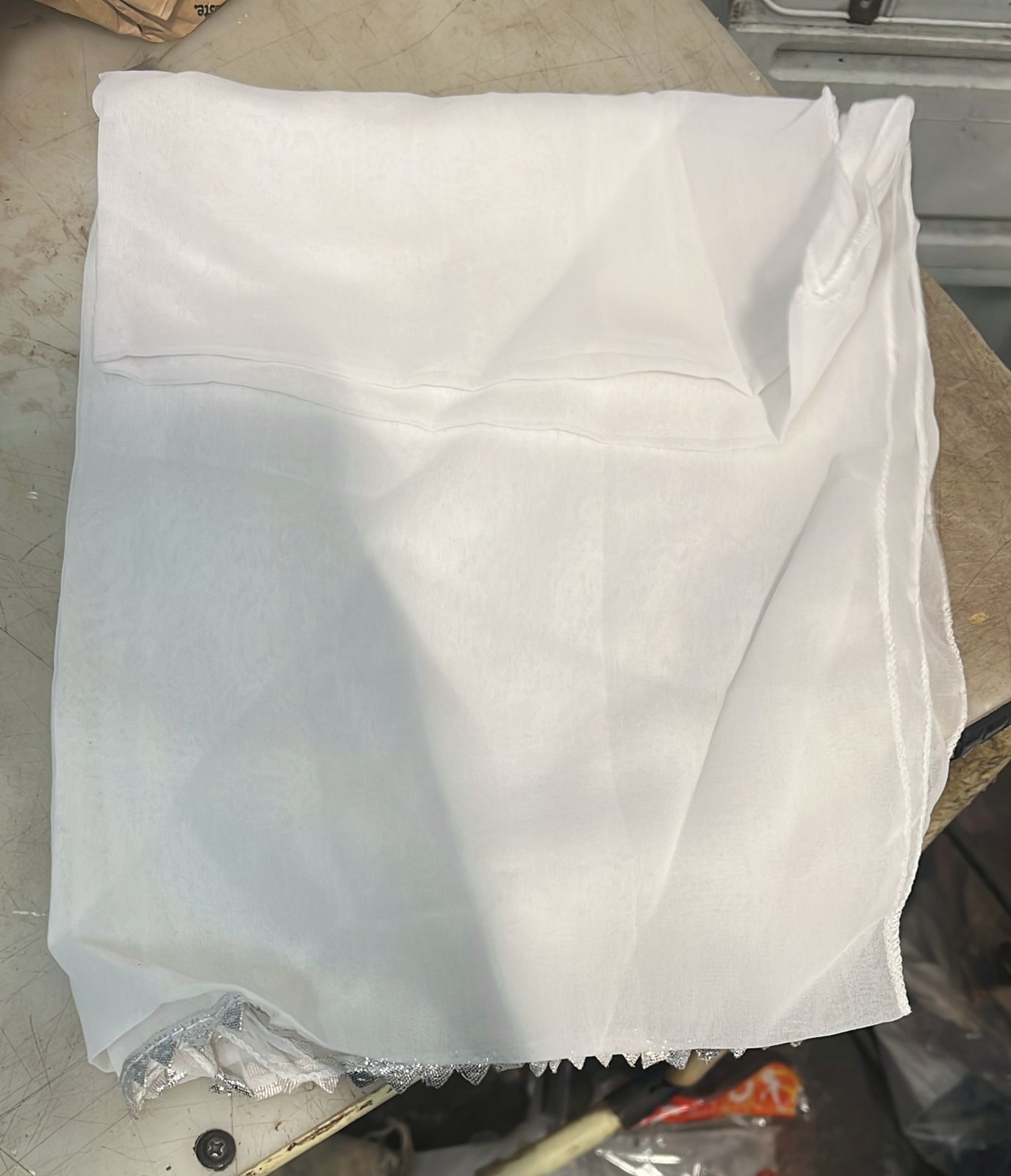 Women White Plain Dupatta