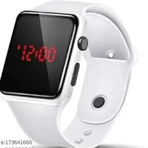 Digital Led Watch Rubber Type White Color Mens Watch Womens