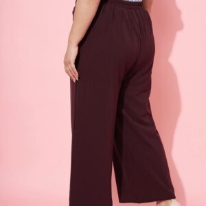 Athena Women Regular Fit Maroon Polyester Trousers Size 36