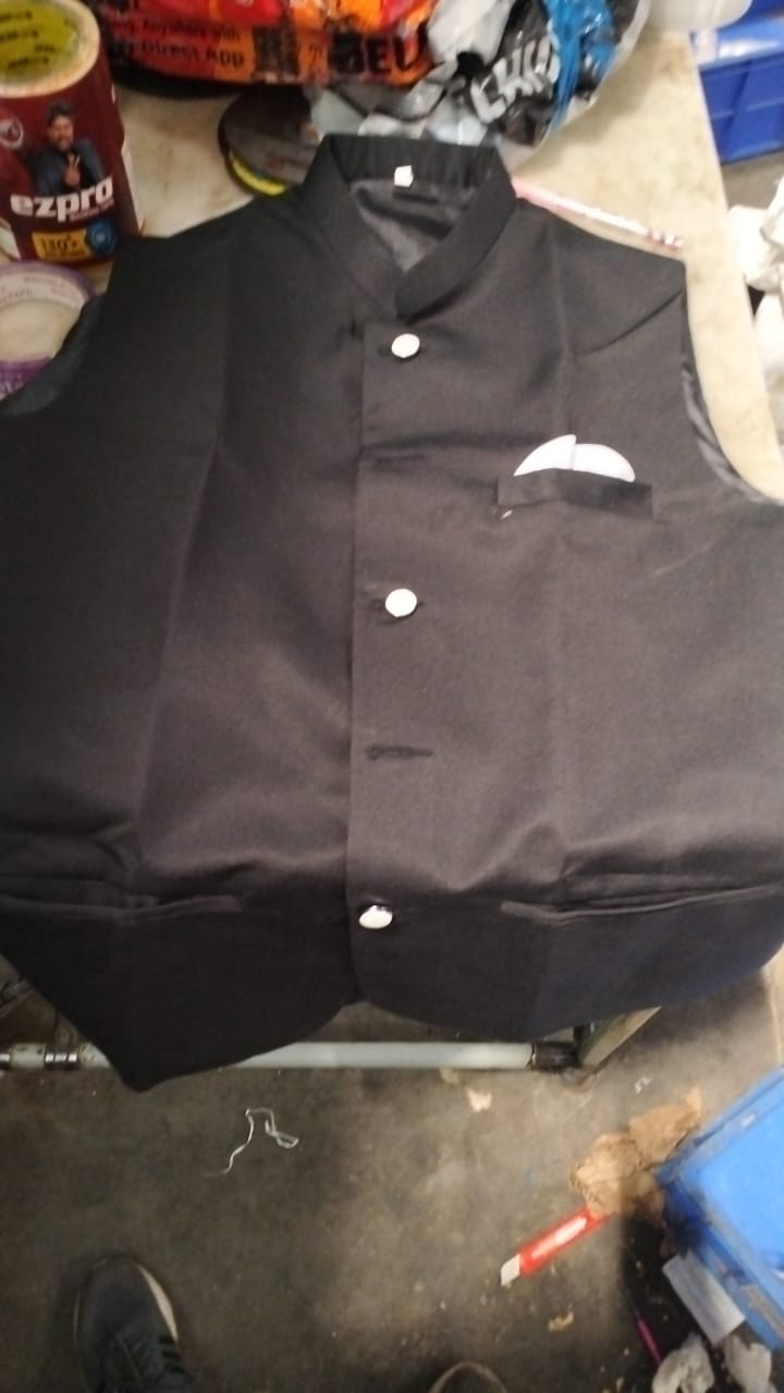 Men Black Nehru Jacket Size 40