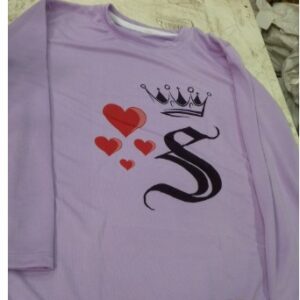 Light Purple Colour Printed Top Full Sleeve Size S