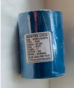 Blue 85 Mmx 300 M Wax Resin Ribbon Packaging Roll